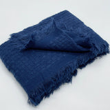Waffle Weave Throw Blanket with Fringe