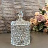 Diamond-Cut Crystal Glass Storage Jar Set