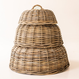 Rattan Cloche Dome Cover: Small 16" D