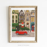 JANET HILL STUDIO - Peppermint Family Spread Christmas Cheer Art Print -8.5 X 11 - Framed