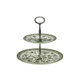 Rental-Green Regal Peacock 2 -Tier Cake Stand