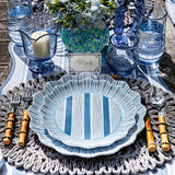 Cabana Stripe  Melamine Dessert/Salad Plate Set/4 - Ocean