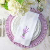 Round Ruffle Velvet Placemat: Mocha / 16.5 Inch Round