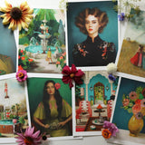 JANET HILL STUDIO - Selfie At The Mermaid Public Fountain Art Print - 8.5" X 11"