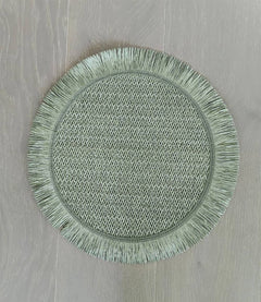 Braided Woven 15" Round Placemat with Fringe