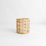 Cane Candle Holder Open Weave -  Small