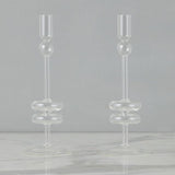 Clear Glass Candlestick, Medium (Sold Individually)