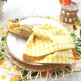 Yellow Gingham Dinner Napkin