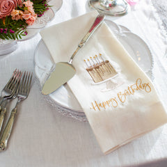 Happy Birthday Cake Linen Towel