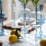 Denim Glass Candlestick, Large (Sold Individually)