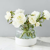 White Colorblock Flower Vase