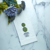 Double Boxwood Topiary Linen Towel