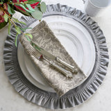 Round Ruffle Velvet Placemat: Mocha / 16.5 Inch Round