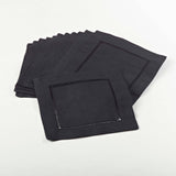 Hemstitched Cocktail Napkin: Black