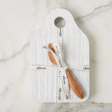 Cheese Board with Spreader, Small, White
