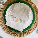 Round Ruffle Velvet Placemat: Mocha / 16.5 Inch Round