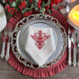 Round Ruffle Velvet Placemat: Mocha / 16.5 Inch Round