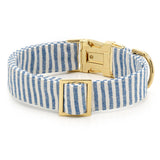 The Foggy Dog - Lake Blue Stripe Summer Dog Collar