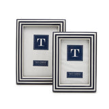 Blue and White Strip Photo Frame 4 x 6