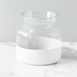 White Colorblock Flower Vase
