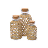 Natural Lattice Wrapped Jar w/Cork Stopper