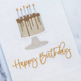 Happy Birthday Cake Linen Towel