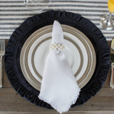 Round Ruffle Velvet Placemat: Mocha / 16.5 Inch Round