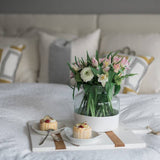 White Colorblock Flower Vase