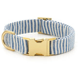 The Foggy Dog - Lake Blue Stripe Summer Dog Collar