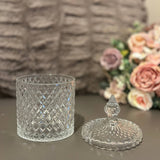 Diamond-Cut Crystal Glass Storage Jar Set