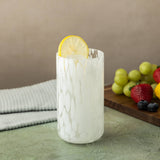 WHITE Tortoise Glass - tall