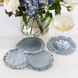 Round Ruffle Velvet Coasters