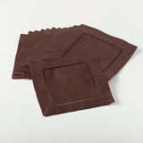 Hemstitched Cocktail Napkin: Chocolate