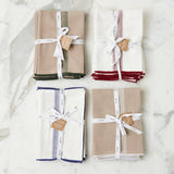 Dinner Napkins, Vintage Navy Blue Stripe, Set of 4