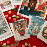 JANET HILL STUDIO - Peppermint Family Spread Christmas Cheer Art Print -8.5 X 11 - Framed