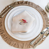 Round Ruffle Velvet Placemat: Mocha / 16.5 Inch Round