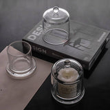 Glass Match & Candle Holder With Glass Cover