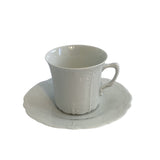 Rental- White Scalloped Coffee Cup & Saucer (See details for rental)