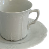 Rental- White Scalloped Coffee Cup & Saucer (See details for rental)