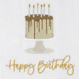 Happy Birthday Cake Linen Towel