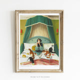 JANET HILL STUDIO - Mademoiselle Mink Breakfasts In Bed Art Print 8.5"x11"