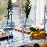 Denim Glass Candlestick, Large (Sold Individually)