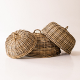 Rattan Cloche Dome Cover: Small 16" D