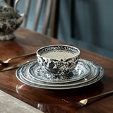 Black Regal Peacock Large Plate