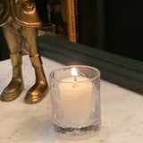Clear Crackle Glass Votive