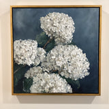 20" x 20" Hydrangea Oil Painting (Arching Right) by Local Artist Laurie Wienke
