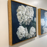 20" x 20" Hydrangea Oil Painting (Arching Left) by Local Artist Laurie Wienke