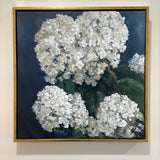 20" x 20" Hydrangea Oil Painting (Arching Left) by Local Artist Laurie Wienke