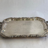 Found Vintage - Footed Rectangle Silver Serving Tray
