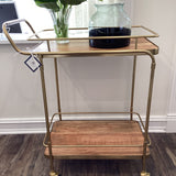 Brass & Wood Bar Cart